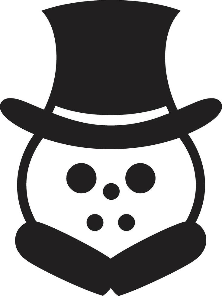 Charming Snowman Delight Black Adorable Snowy Embrace Cute vector