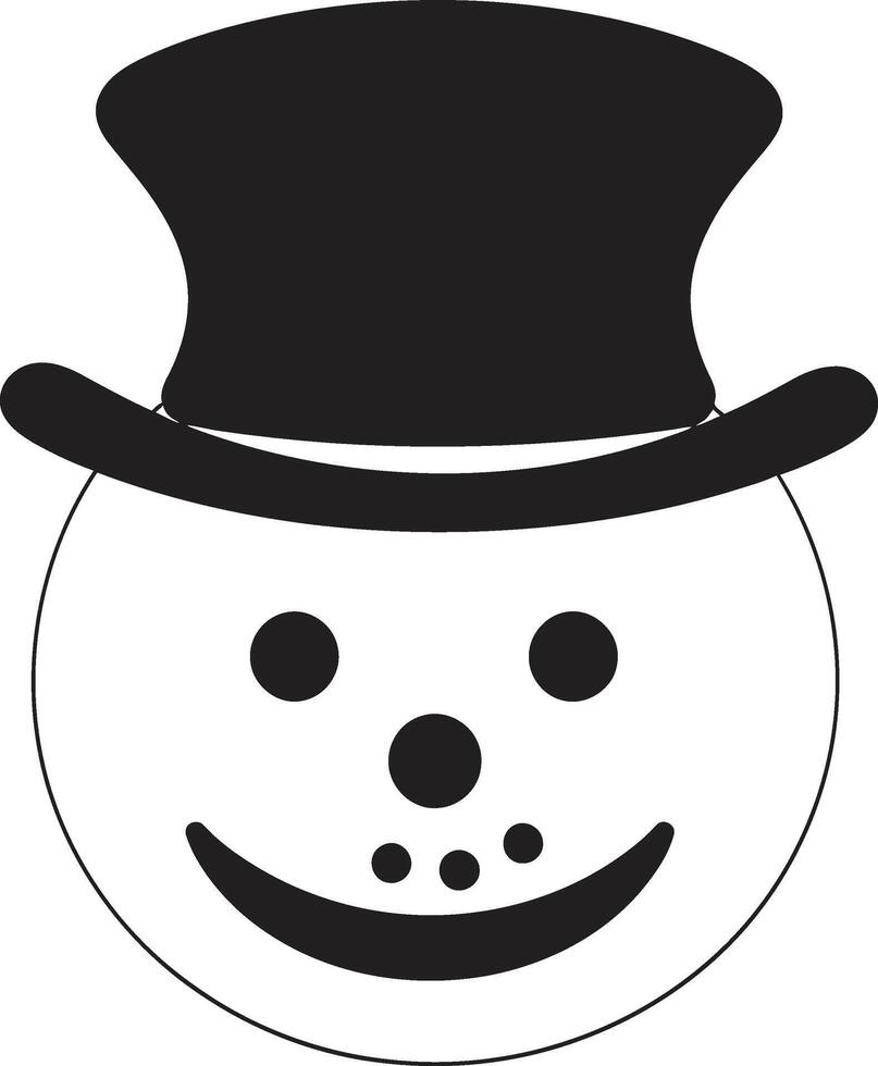Charming Snow Companion Black Whimsical Snowman Joy Cute vector
