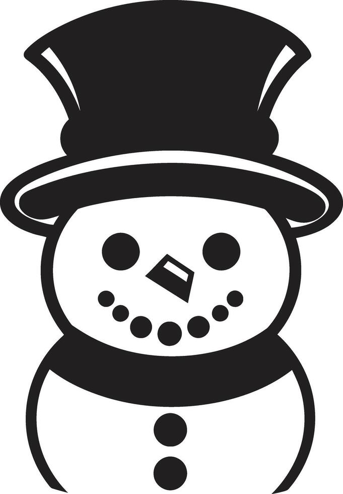 Snowflake Serenade Cute Playful Snowy Delight Black Snowman vector