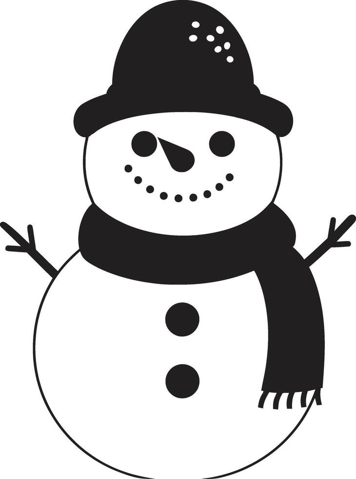 Cheerful Frosty Fun Black Snowy Whimsical Charm Cute vector