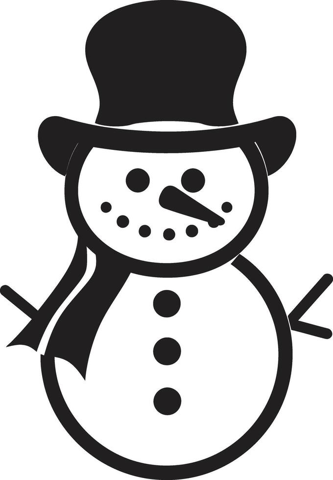 Snowflake Serenade Black Playful Snowy Wonder Cute Snowman vector