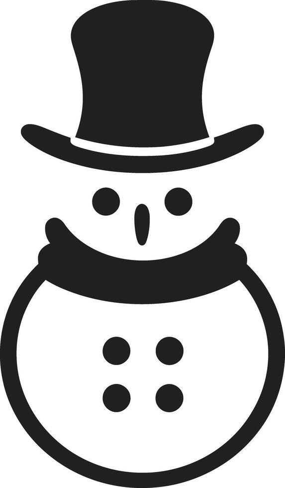 Snowy Smiles Black Playful Frosty Figure Cute vector