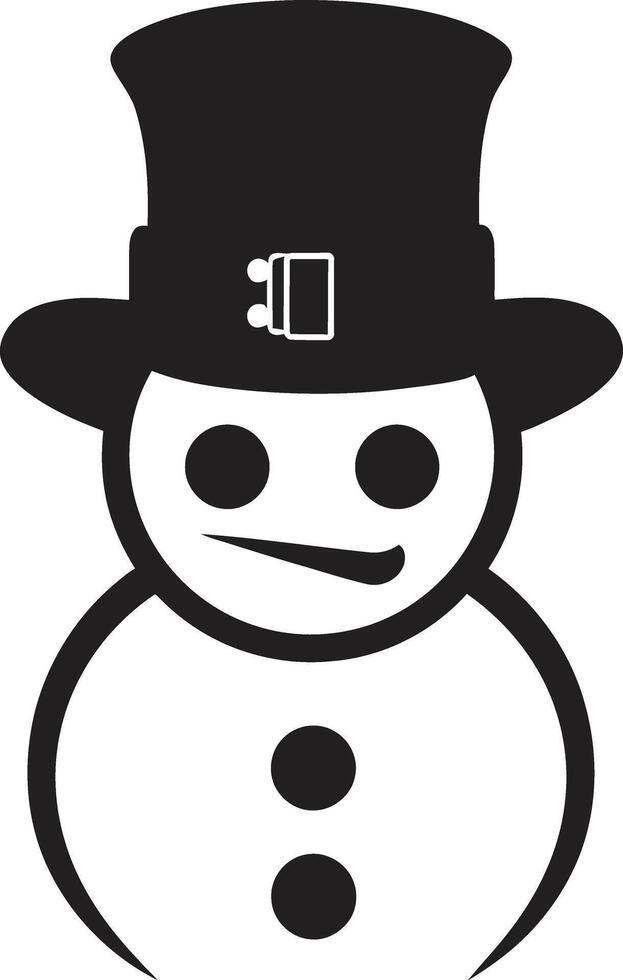 Frosty Snowman Glee Black Snowy Joy Cute Snowman vector