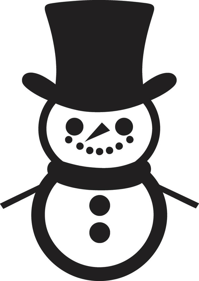 Snowflake Bliss Cute Black Playful Snowy Wonder Black vector