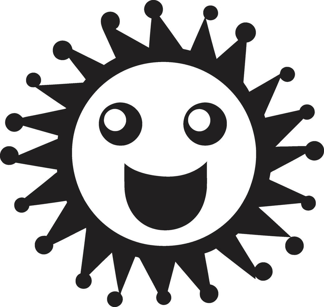 Viral Flurry Black Cheery Pathogen Companion Cute vector