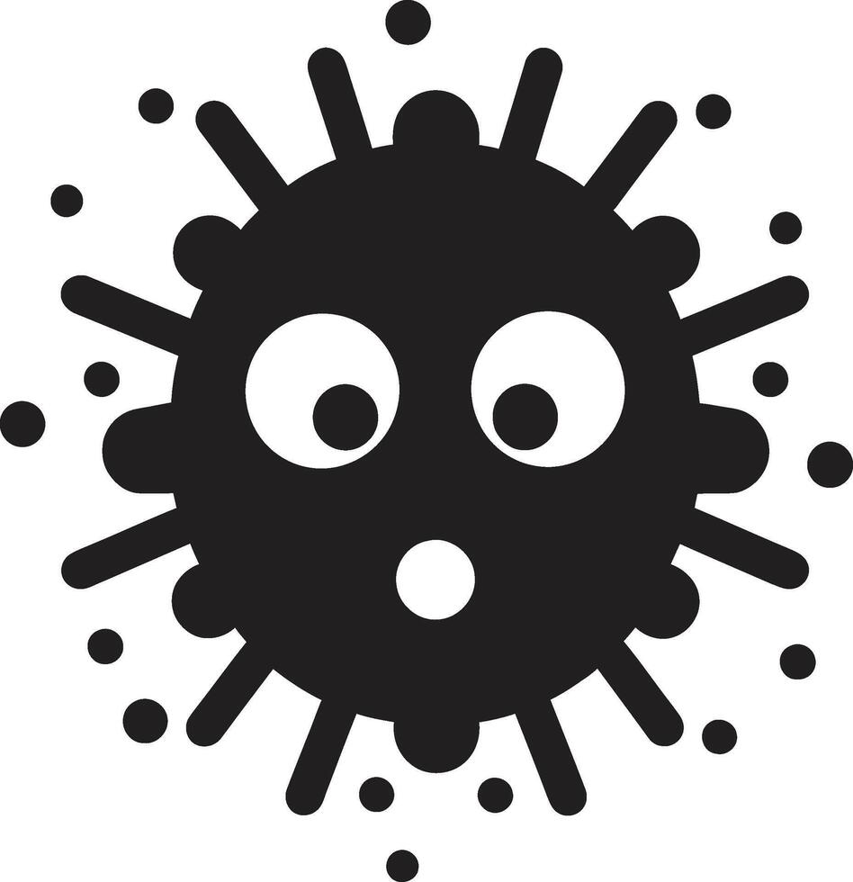 Radiant Viral Presence Cute Chirpy Pathogen Charm Black vector