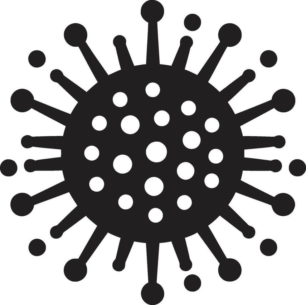 Chirpy Pathogen Charm Black Whimsical Virus Joy Cute Black vector
