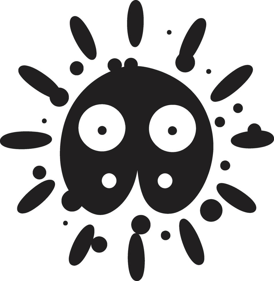 Adorable Pathogen Serenade Black Infectious Whimsy Cute vector