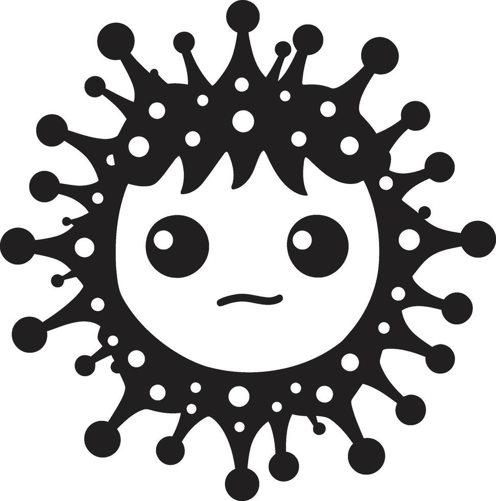 Infectious Whimsy Cute Playful Virus Wonder Black vector