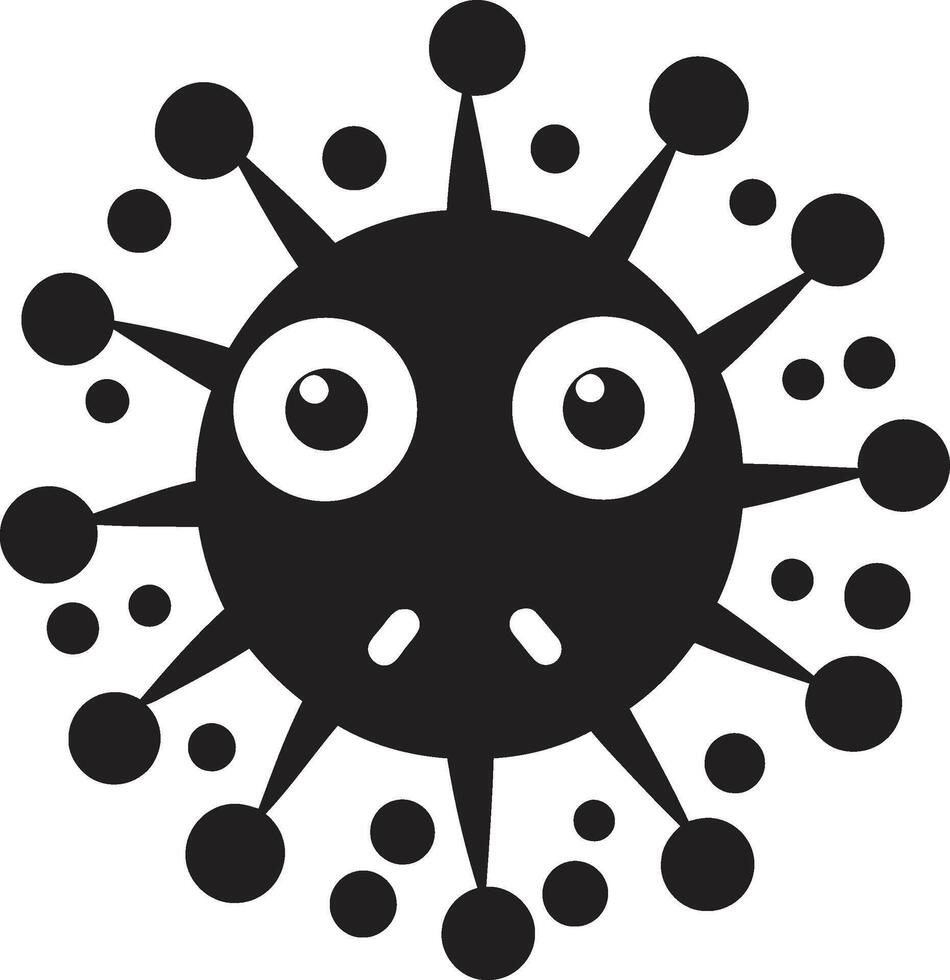 Friendly Microbe Mate Black Viral Fluffiness Cute vector