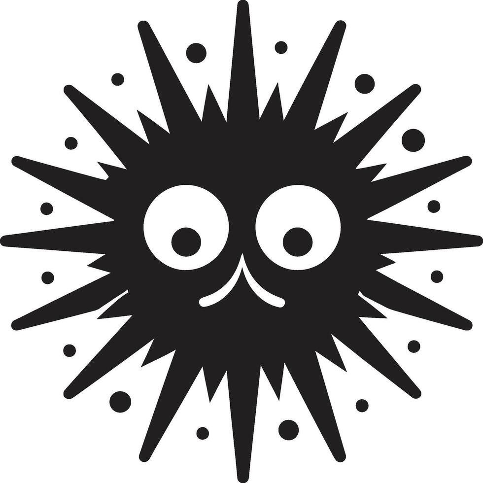 Playful Virus Cuteness Cute Black Microscopic Whimsy Black vector