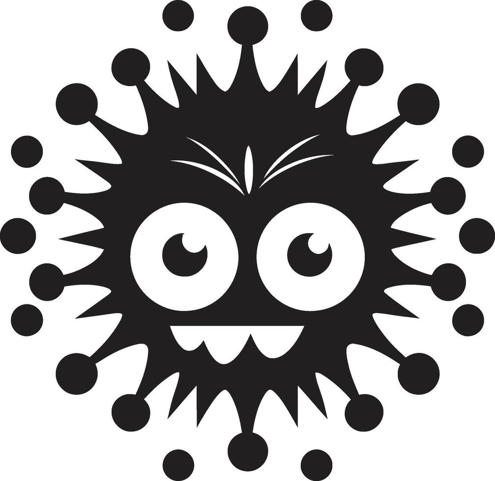 Adorable Microbe Mate Cute Cheery Pathogen Pal Black vector