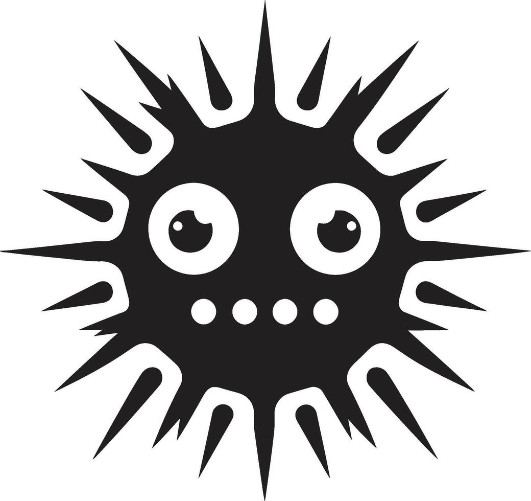 Friendly Pathogen Wonder Black Virus Whimsy Wonder Cute vector