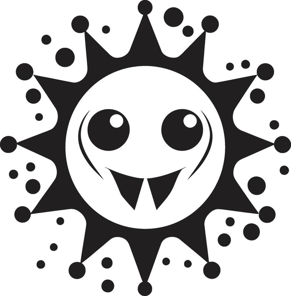 Charming Virus Embrace Cute Friendly Pathogen Wonder Black vector