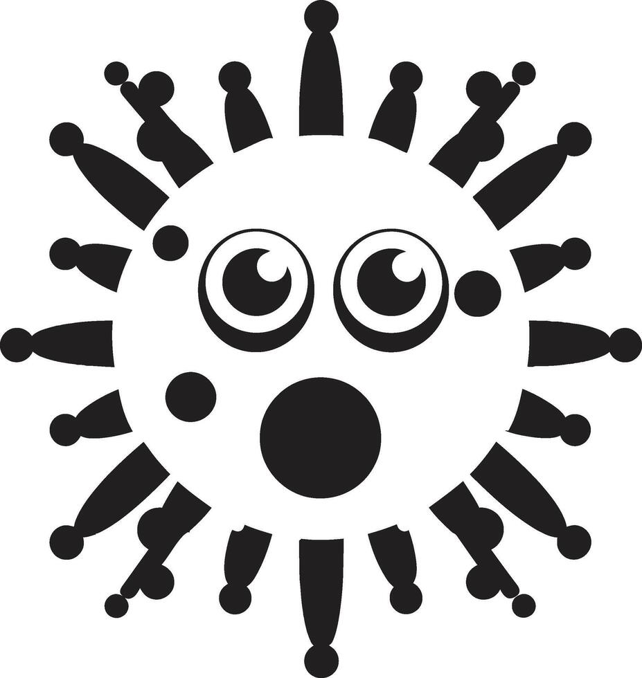 Viral Embrace Cute Black Charming Pathogen Cuteness vector