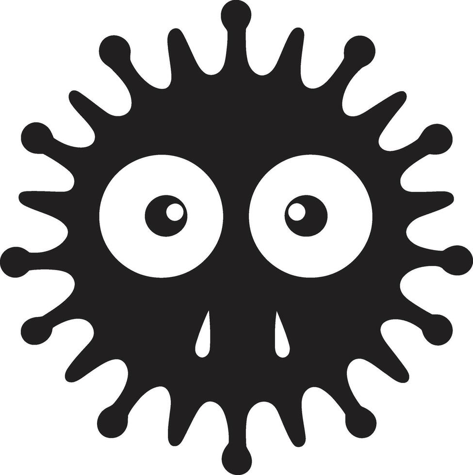 Cheery Pathogen Pal Black Viral Fluffiness Cute vector