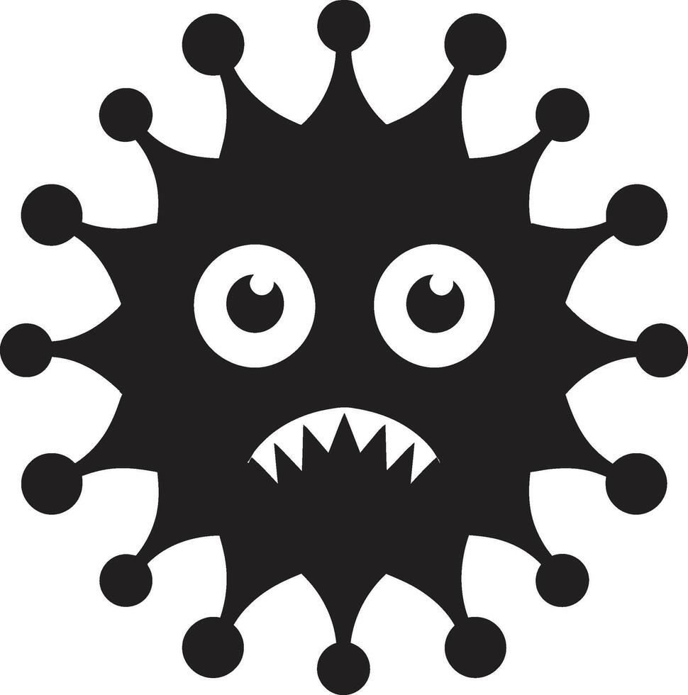 Radiant Virus Wonder Cute Black Chirpy Pathogen Charm Black vector