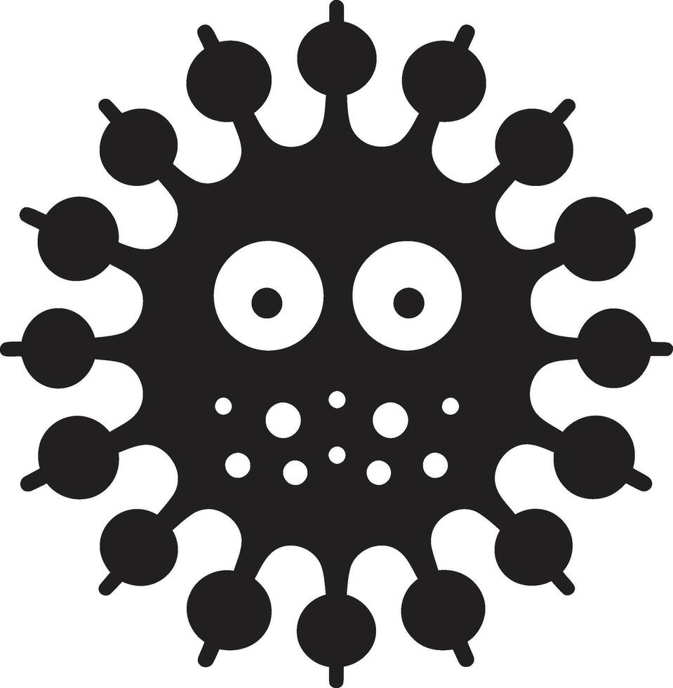 Friendly Microbe Mate Black Viral Fluffiness Cute vector