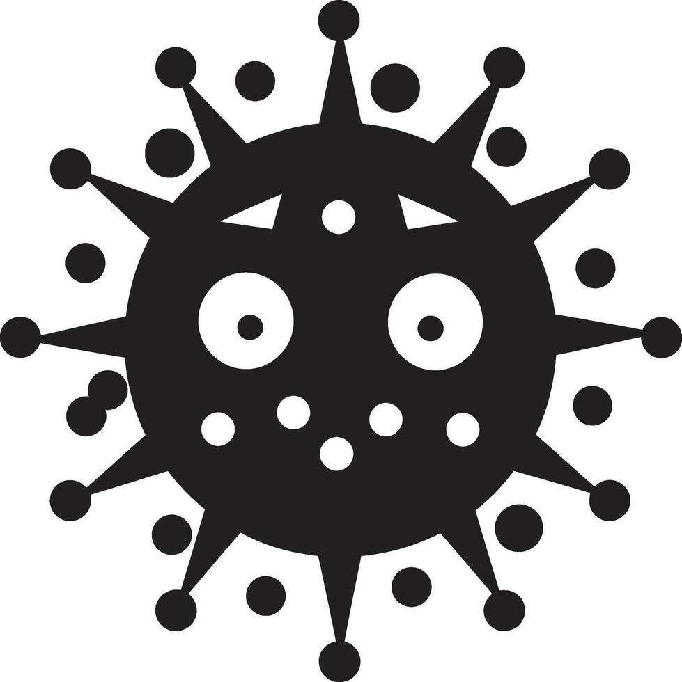 Chirpy Virus Serenade Cute Black Friendly Microbe Joy Black vector
