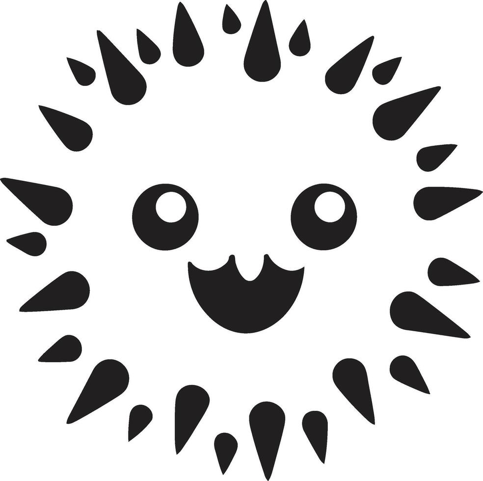 Whimsical Viral Flurry Cute Radiant Pathogen Charm Black vector