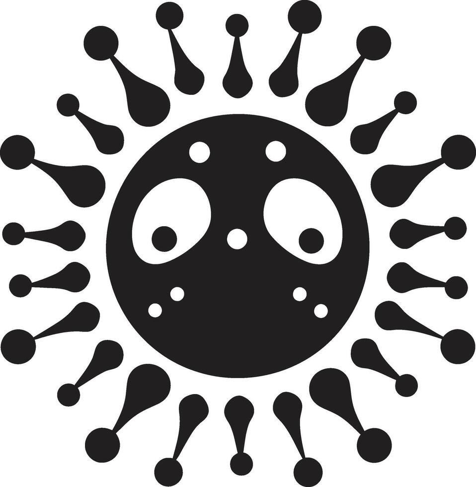 Infectious Whimsy Cute Playful Virus Wonder Black vector
