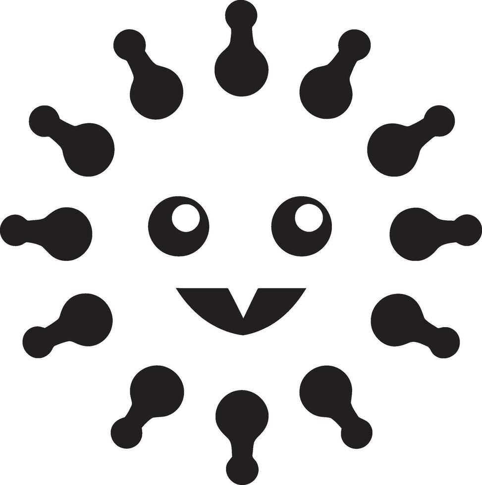 Whimsical Viral Embrace Black Radiant Pathogen Joy Cute vector