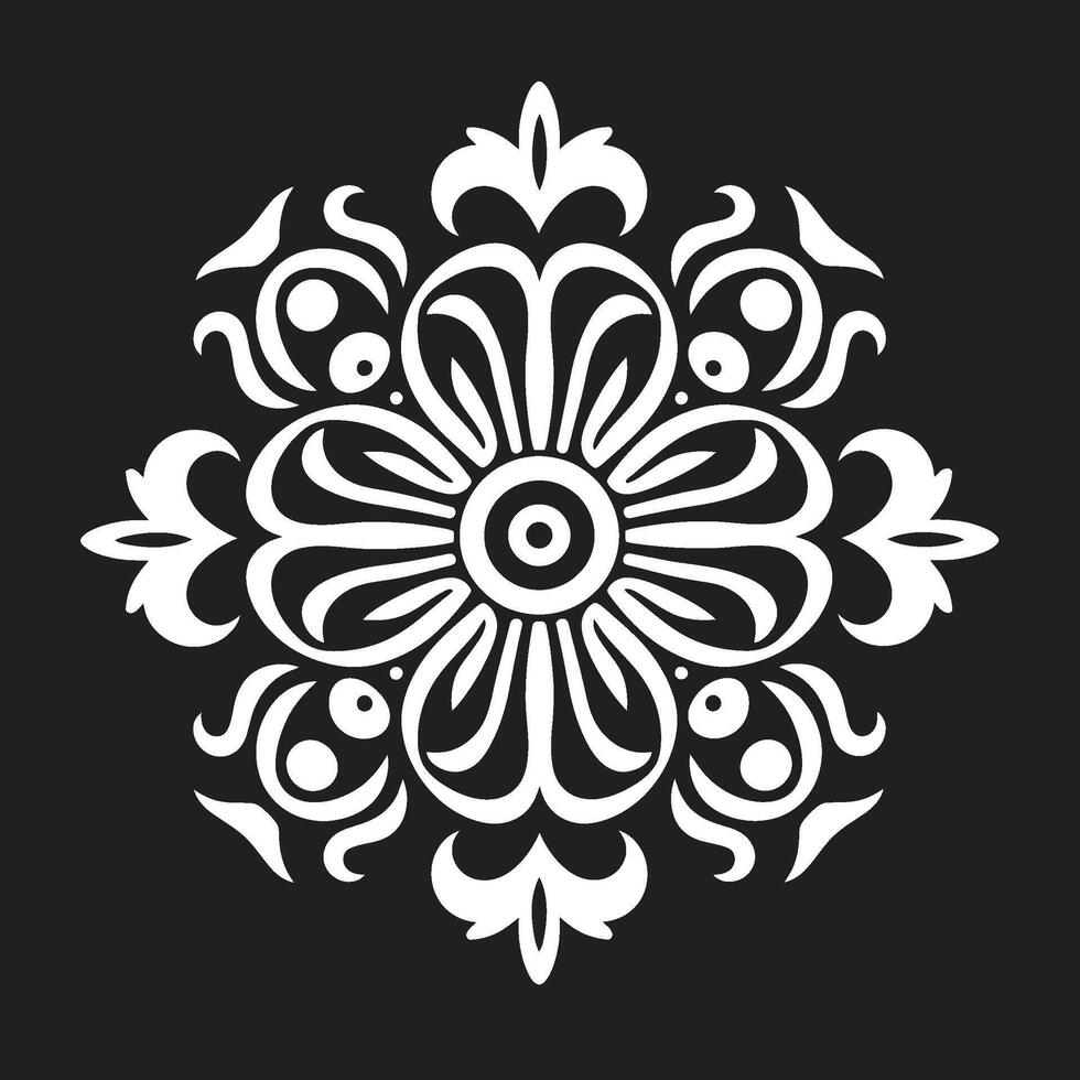 elegante ornamental toque intrincado adorno negro elemento vector