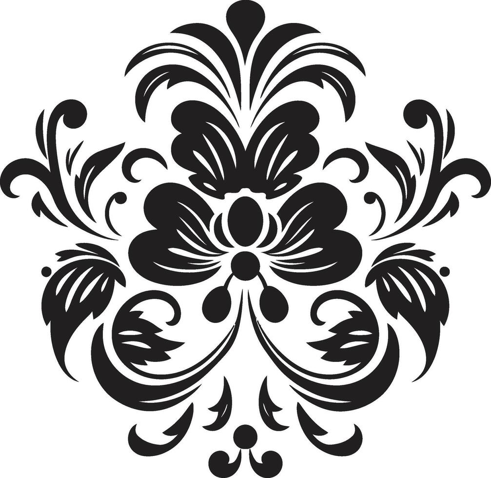 Graceful Flourishes Black Emblem Artistic Intricacies Element vector