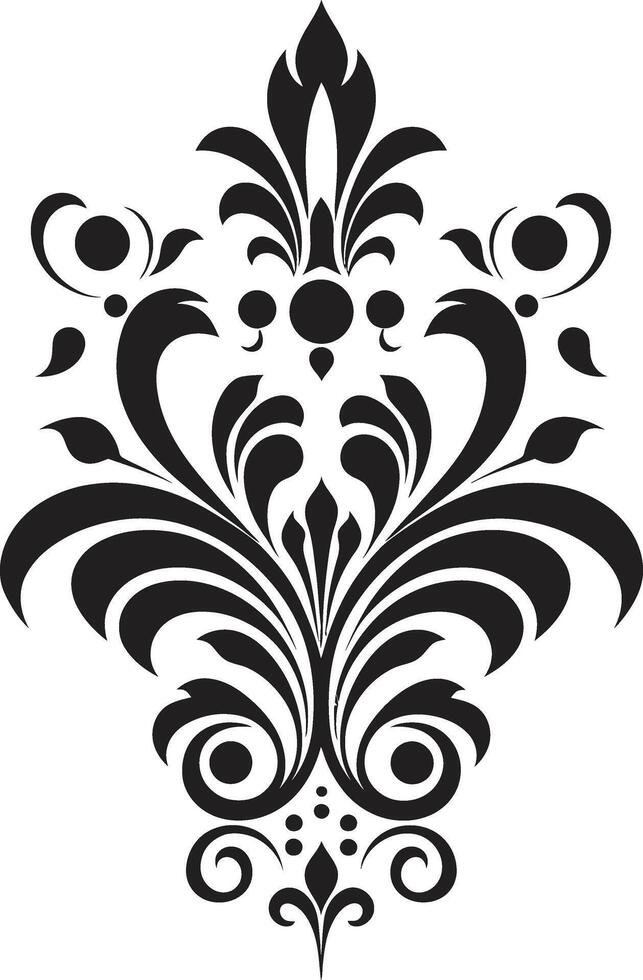 Delicate Scrollwork Intricate Flourish Black Element vector