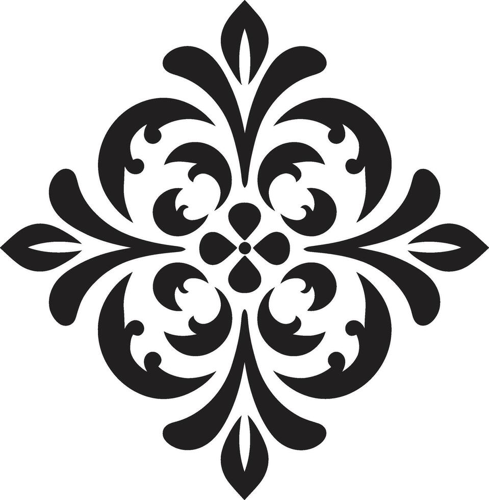 elegante remolinos negro ornamento florido elegancia vector