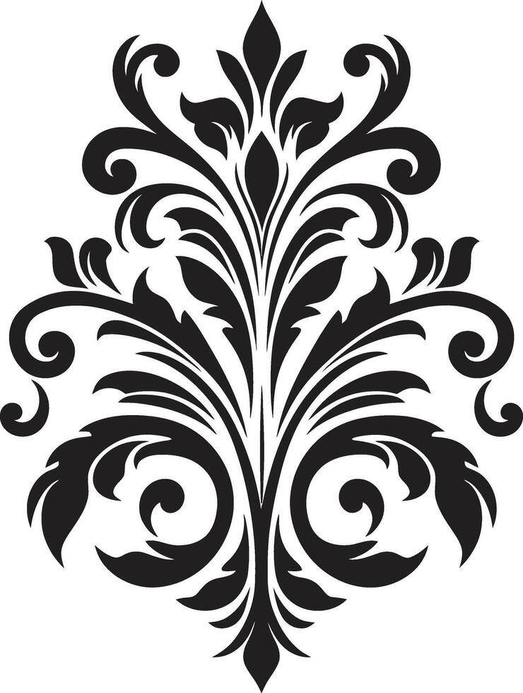 Refined Decorum Black Emblem Vintage Intricacy Decorative vector