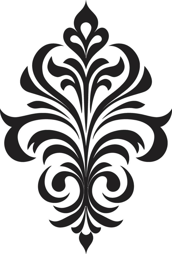 Graceful Etchings Decorative Emblem Detailed Symmetry Black Emblem vector