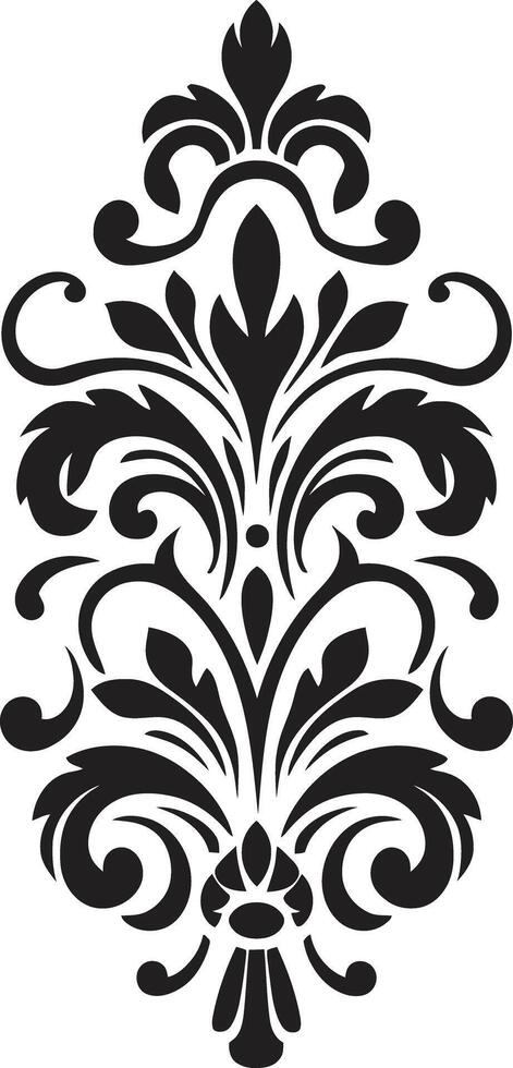 Intricate Charm Decorative Minimalistic Detail Black Ornament vector