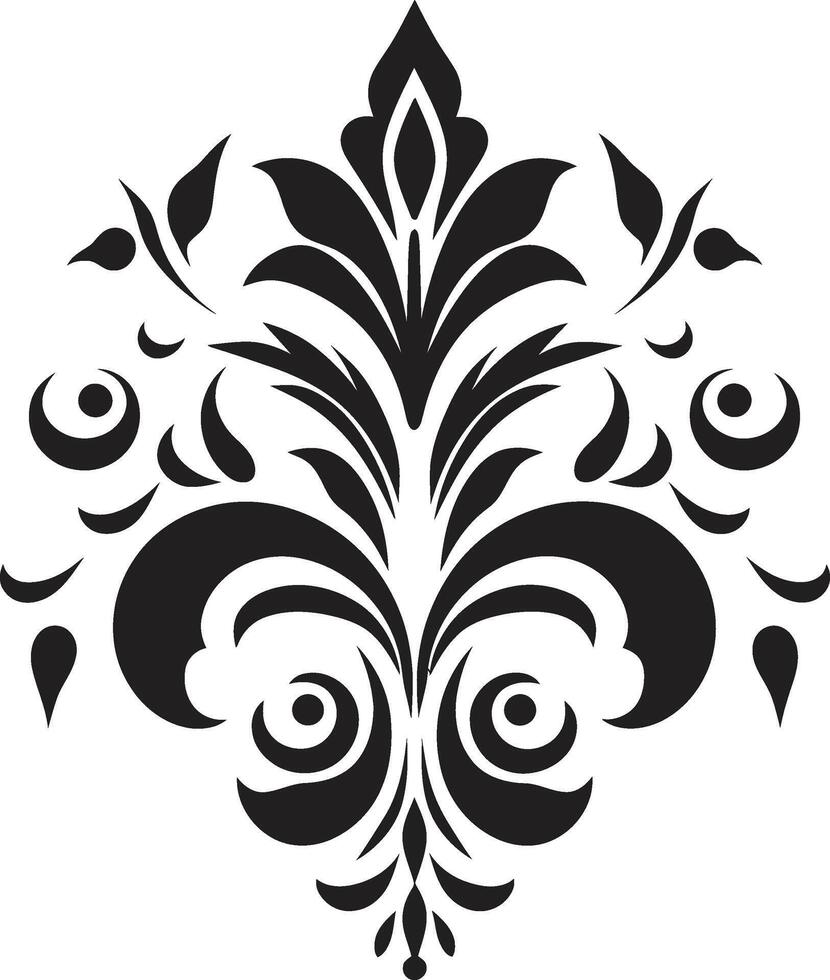 Detailed Elegance Decorative Stylish Scrollwork Black Emblem vector