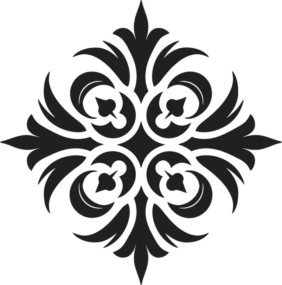 elegante patrones negro emblema florido florece negro ornamento vector