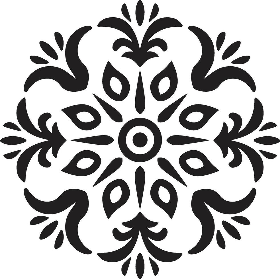 elegante patrones negro ornamental elegante simetría decorativo vector