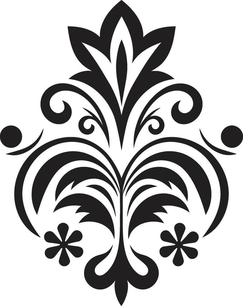 elegante elegancia ornamento elegante florece negro emblema vector