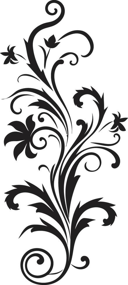 Elegant Etchings Decorative Emblem Ornate Embellishments Black vector
