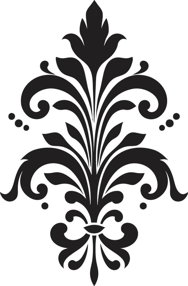 elegante simetría decorativo florido giros negro elemento vector