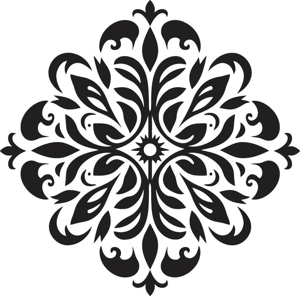 Elegant Simplicity Black Refined Decor Ornament Element vector