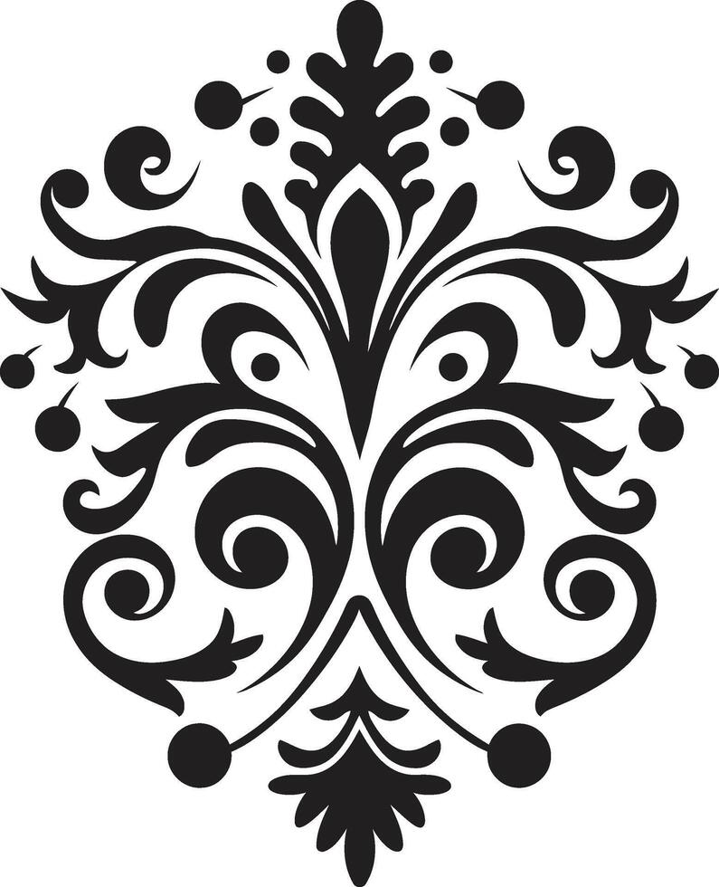 Exquisite Detailing Ornament Emblem Refined Curves Black Element vector