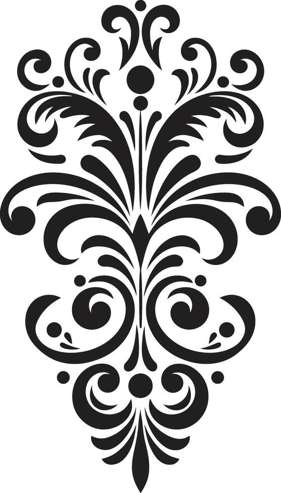 Elegant Intricacies Ornament Ornate Elegance Black Emblem vector