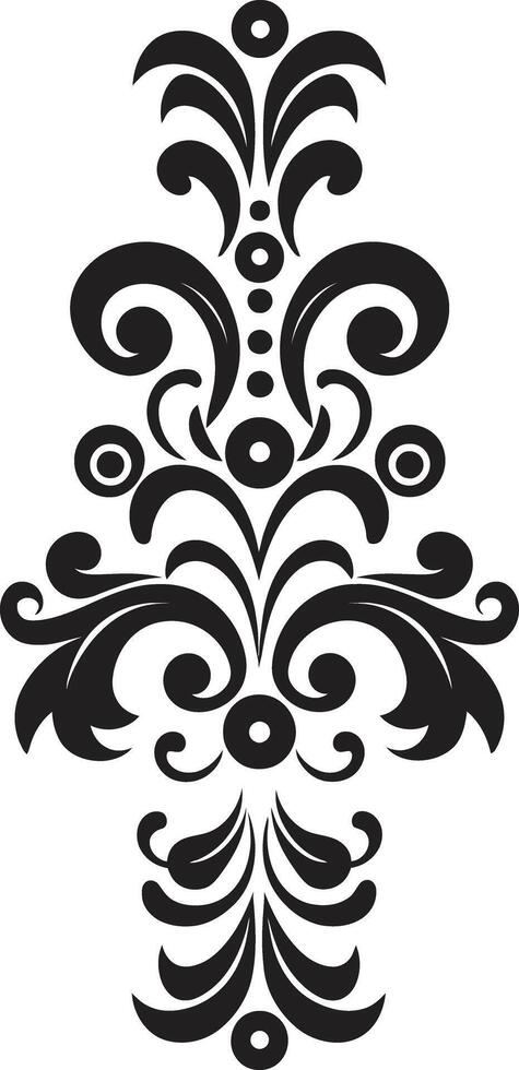 Artistic Grace Decorative Delicate Scrolls Black Emblem vector