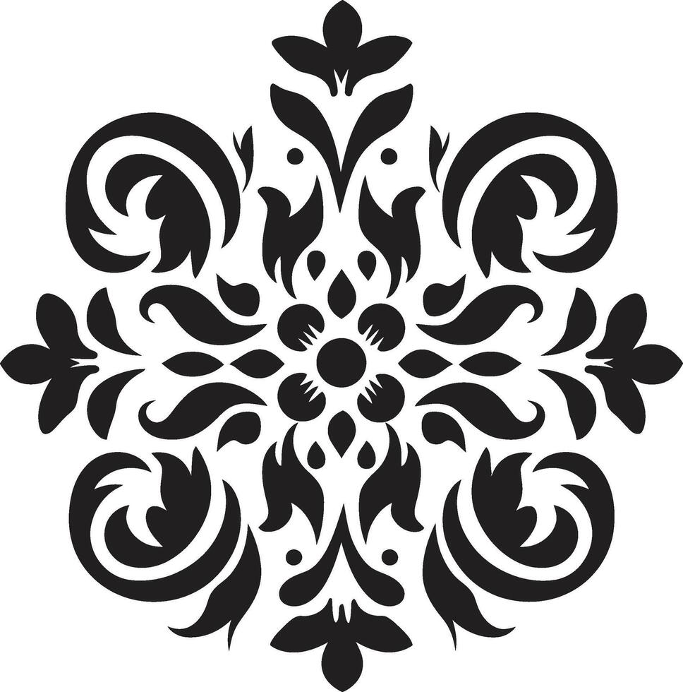 Elegant Intricacy Black Ornament Minimalist Artistry vector