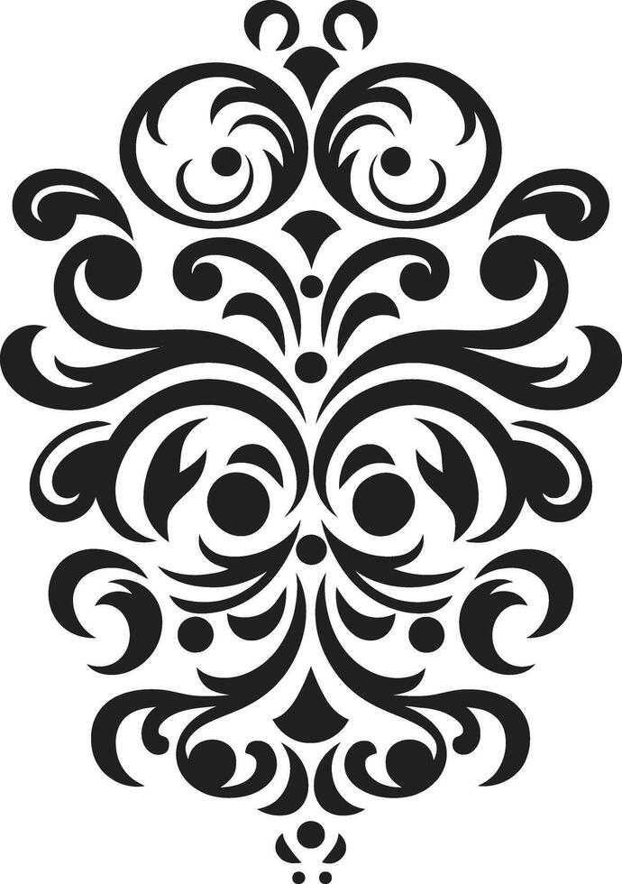 elegante esencia negro florido simetría decorativo vector