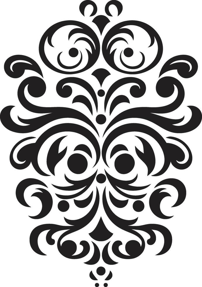 Elegant Essence Black Ornate Symmetry Decorative vector