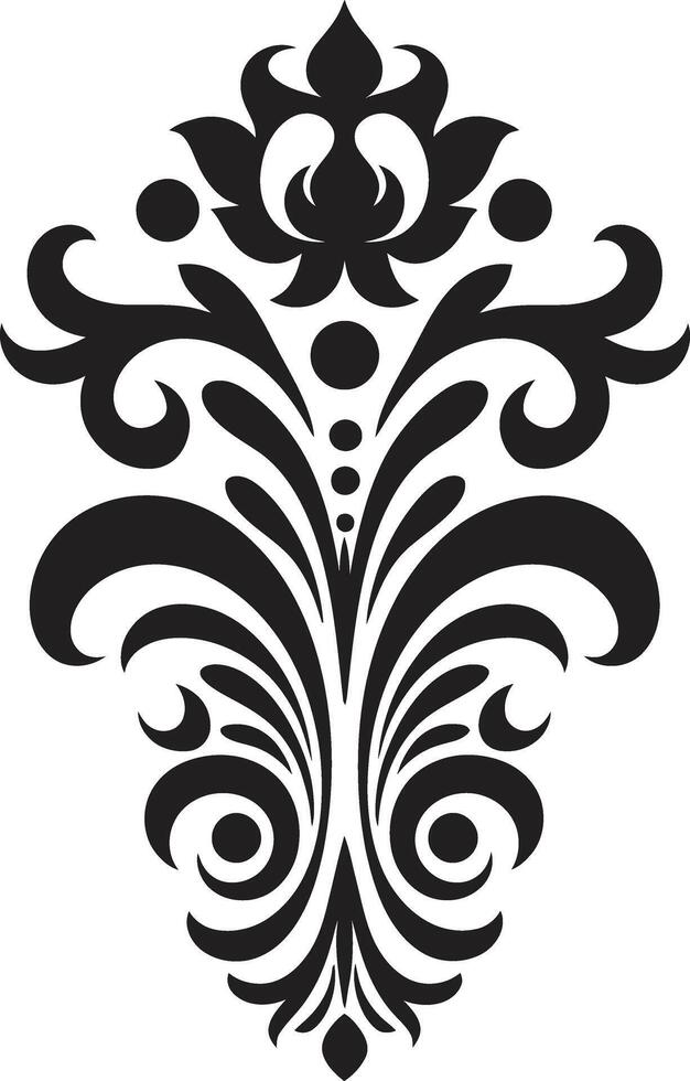 Classic Touch Decorative Elegant Intricacy Black Ornament vector