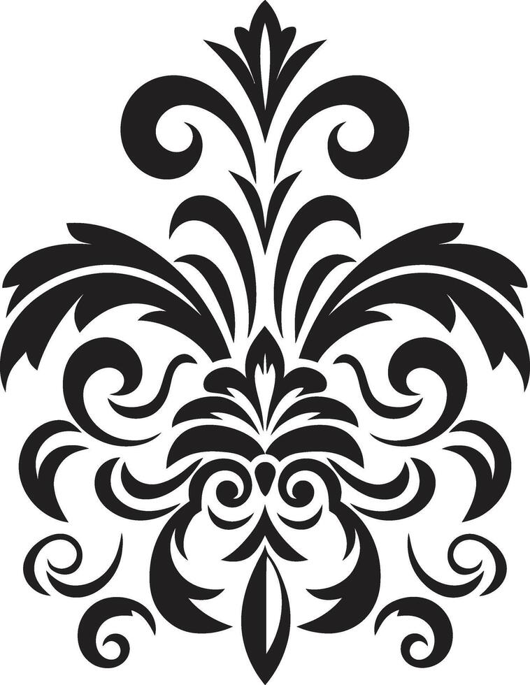 Detailed Sophistication Stylish Ornamental Touch Black Element vector