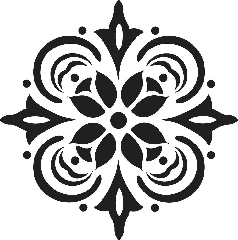 Refined Ornamental Touch Black Chic Sophistication Ornament Element vector