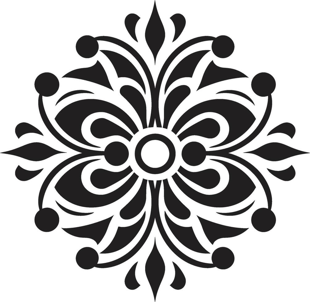 agraciado detallado decorativo artístico florecer negro ornamental vector